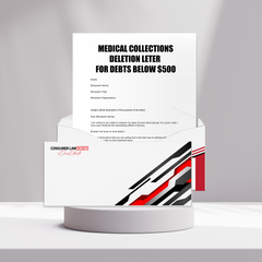 MEDICAL COLLECTIONS DELETION LETER FOR DEBTS BELOW $500